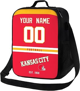 ANTKING Kansas Lunch Bag Custom Name Number Lunch Box for Men Women Youth Gifts