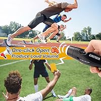 Vista 2 de UNIWA Silbatos electrónicos, 2 unidades de silbato de mano de 3 tonos de alto volumen con cordón para profesor, entrenador, árbitro, silbato