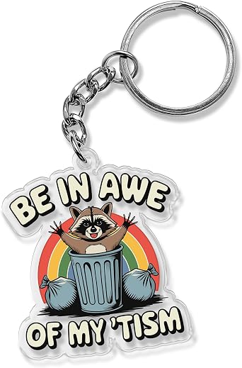 QUINNIAN Raccoon, Opossum Keychain 2 Inches Animal Lover Acrylic Material Keychains Key Ring Accessories