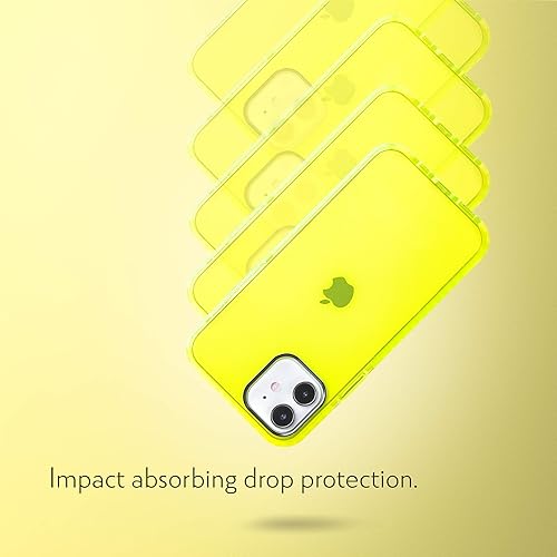 Miniatura 6 de SteepLab Funda de barrera para iPhone 12 Mini, protección de 360 grados que absorbe impactos con bisel elevado y colores llamativos (amarillo neón