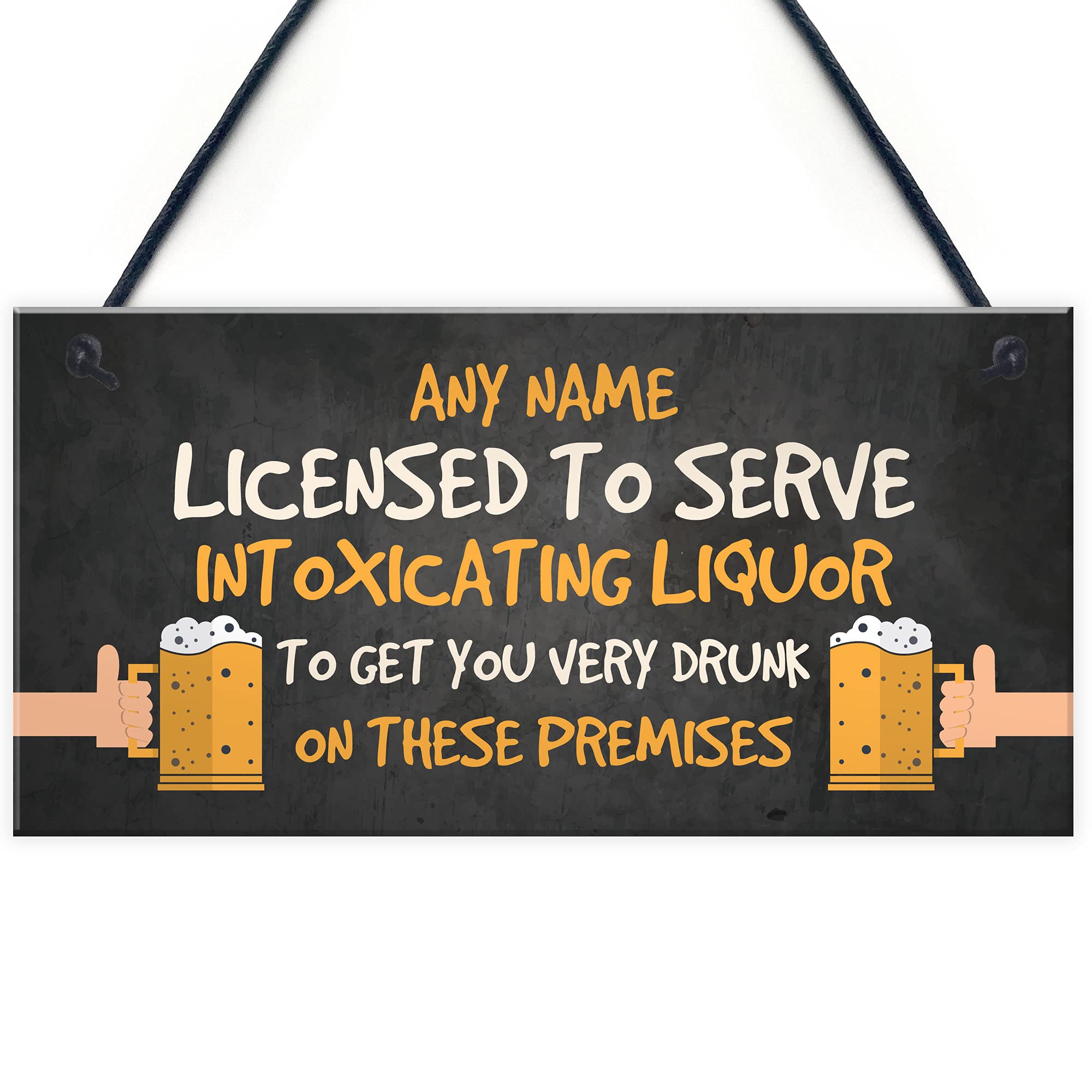 Funny Licensed To Serve Sign Home Bar Man Cave Pub Personalised Gift For Men