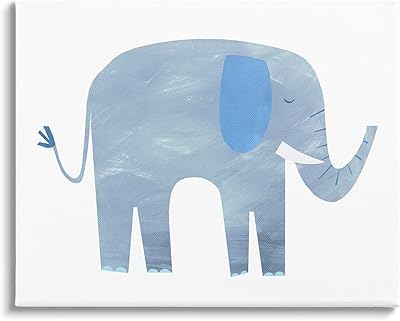 Stupell Industries Elephant Wildlife Animal Shape Canvas Wall Art, Design by Emily Kopcik