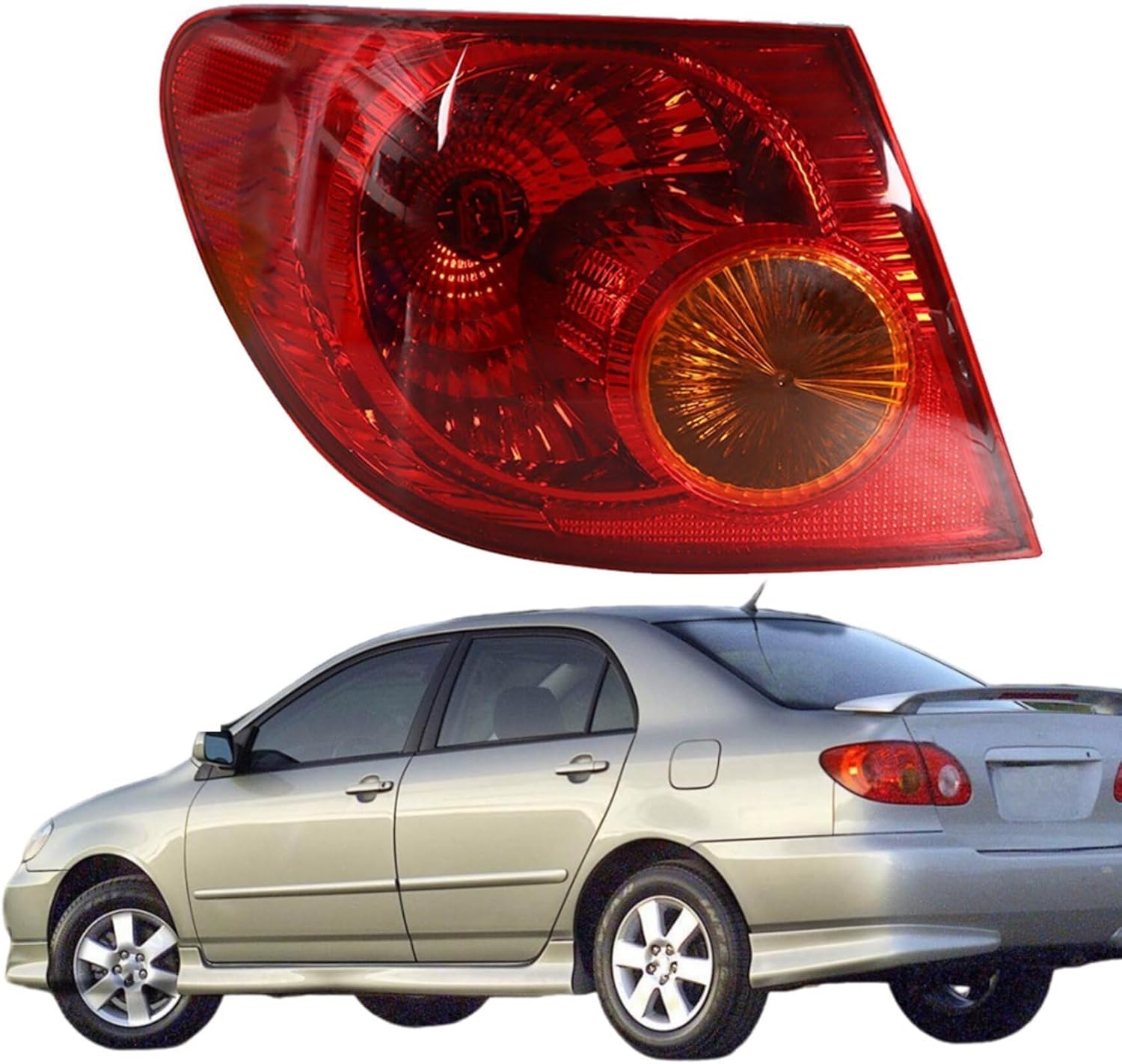WFLNHB Left Side Tail Light Replacement for Toyota Corolla 2005-2008 Rear Tail Light Lamp Assembly 8156002290 TO2800154 Driver Side