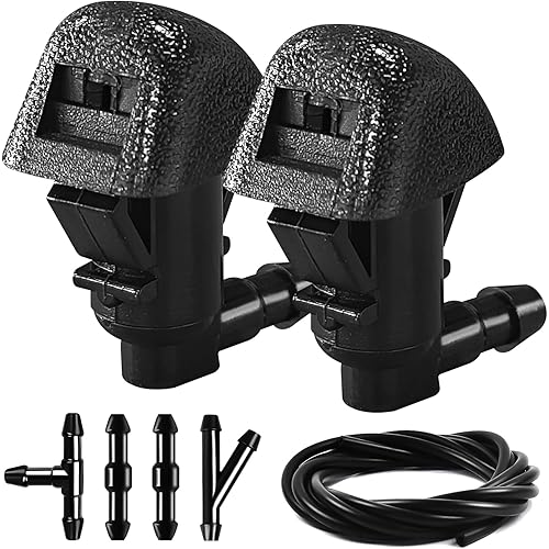 Windshield Washer Nozzles Kit, Windshield Repair Kit, Front Wiper Spray Washer Jet with Fluid Hose & Connectors, Car Accessories for Honda Pilot 2009-2014 2015, Replace OEM# 76810-SZA-A01ZA