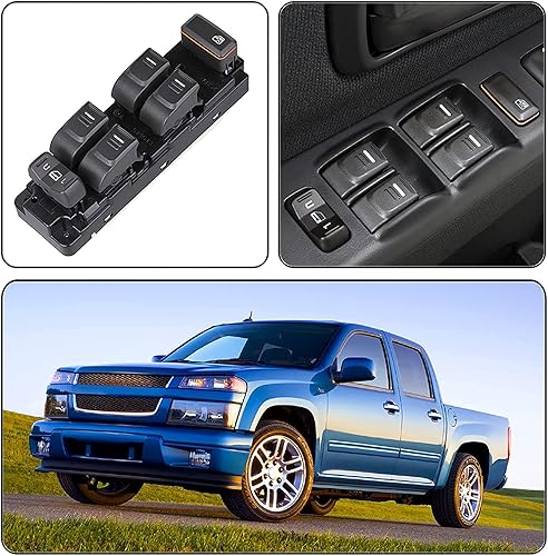 Miniatura 6 de Interruptor maestro de ventana eléctrica delantera izquierda para lado del conductor compatible con Chevrolet Chevy Colorado 2004-2012 / GMC Canyon