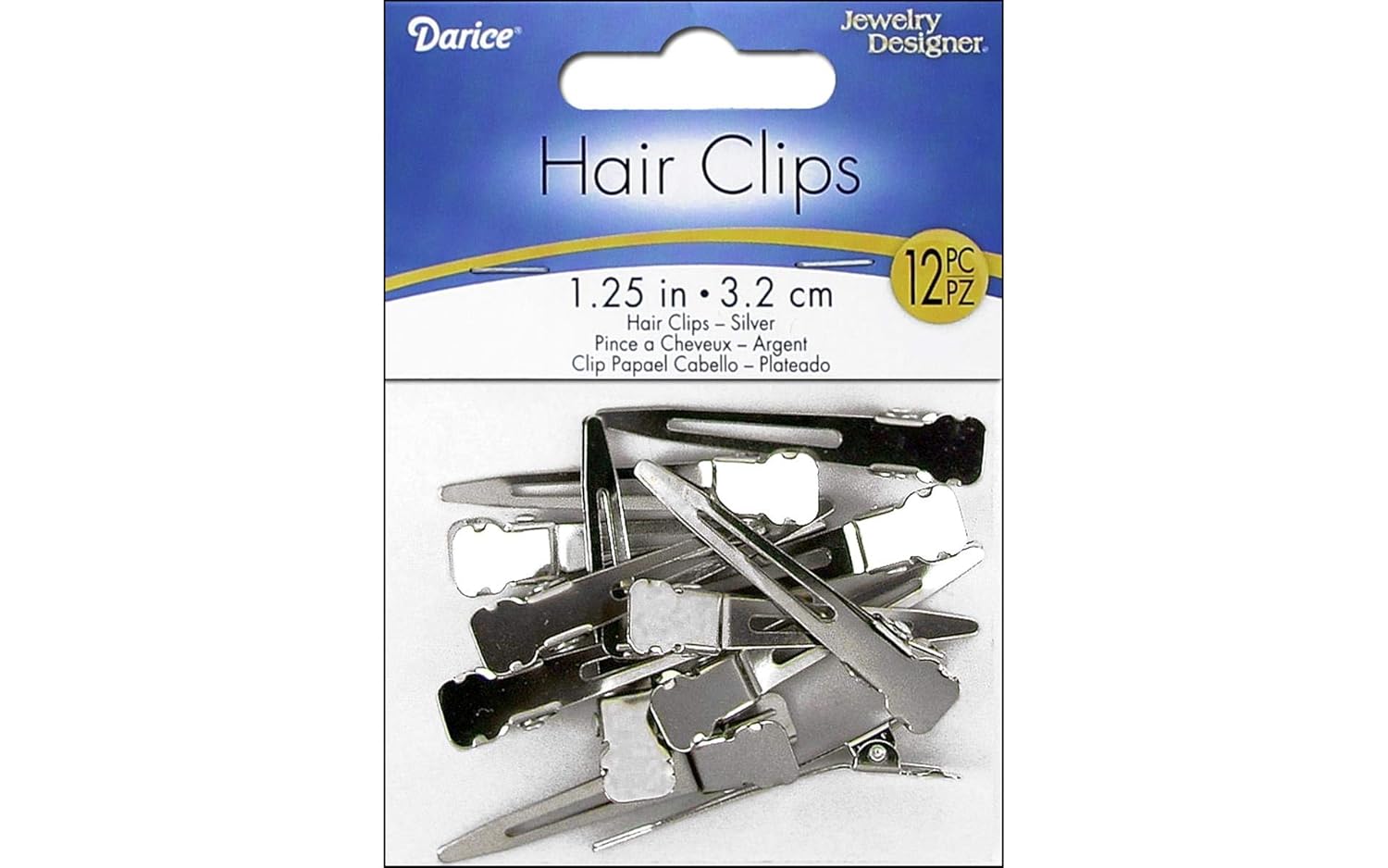 Daricehair Accents Clip 1.25" Nickel 12Pc