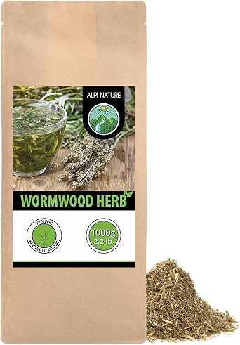 Alpi Nature Wormwood Tea 1kg 2.2 lb, Loose Leaf Tea, Gently Dried and Cut Wormwood Herb