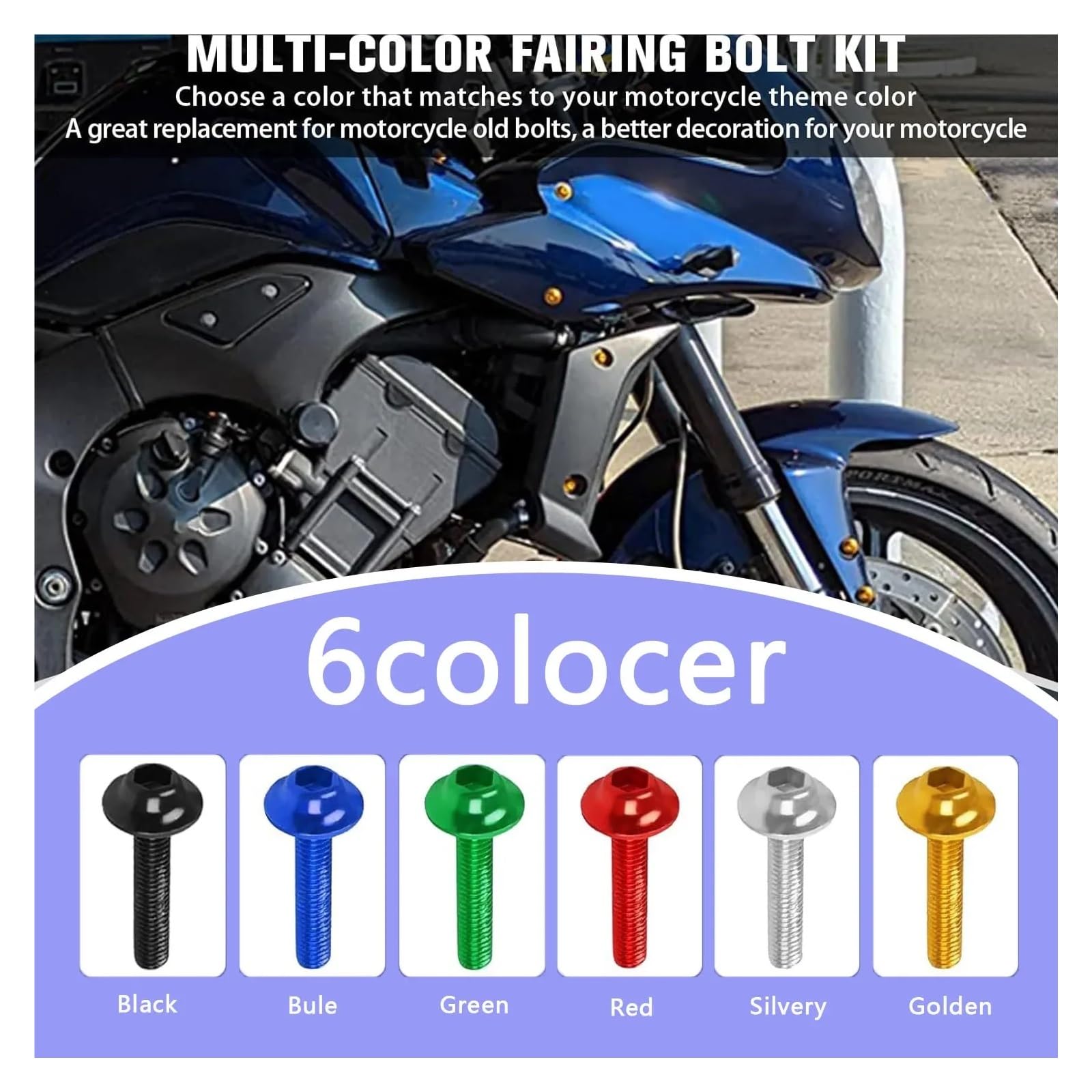 Viti carena moto Per YZFR1 YZFR3 YZFR6 YZFR7 YZFR25 YZFR125 YZF R1 R3 R6 R7 R25 R125 YZF-R1 Kit Bulloni Viti Carenatura Moto Dado Clip(Ee)