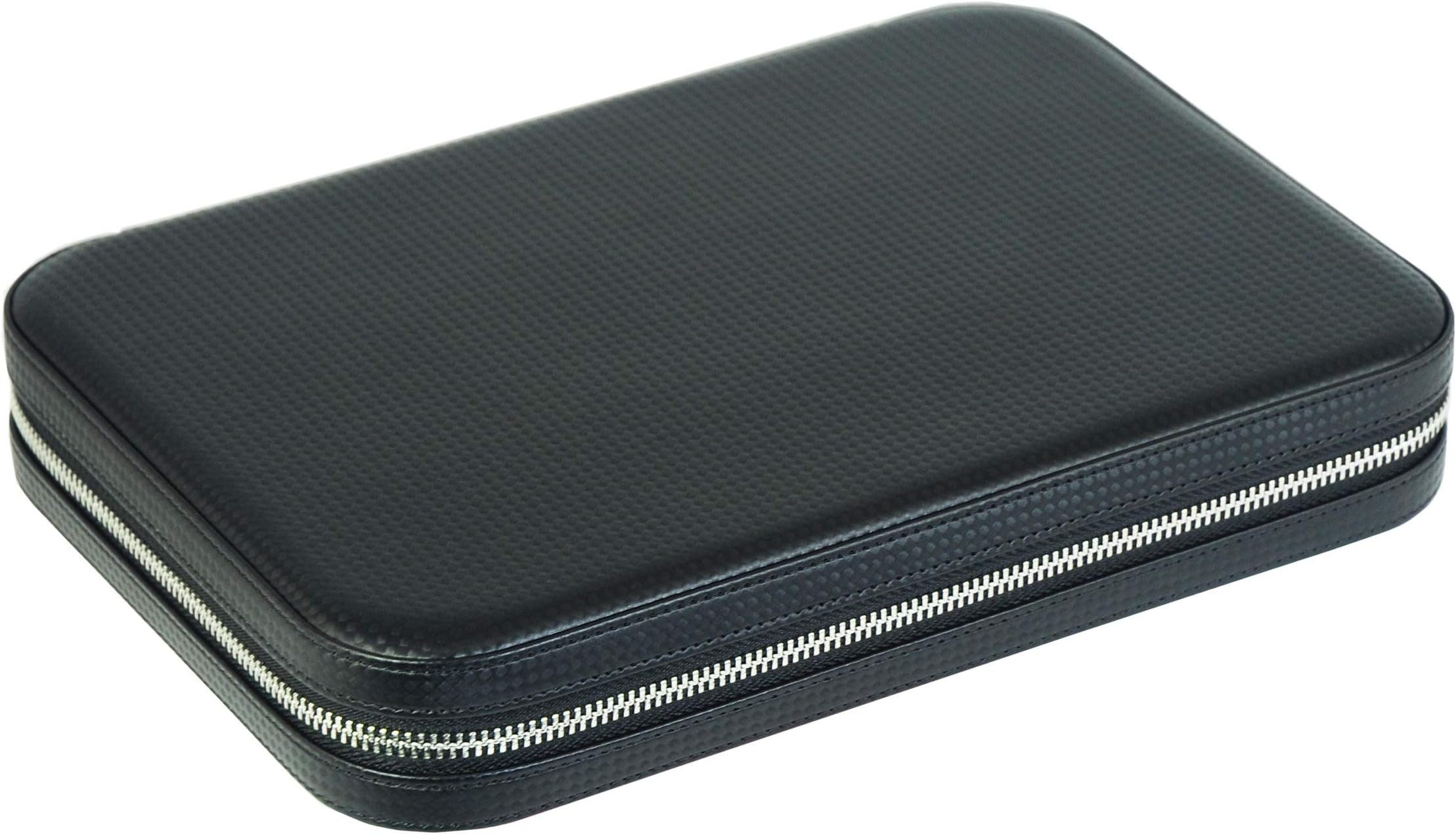 Watch Band Travel Storage Display Zippered Black Carbon Fiber Collector Case for 10 Apple Watch Bands Father's Day Gift