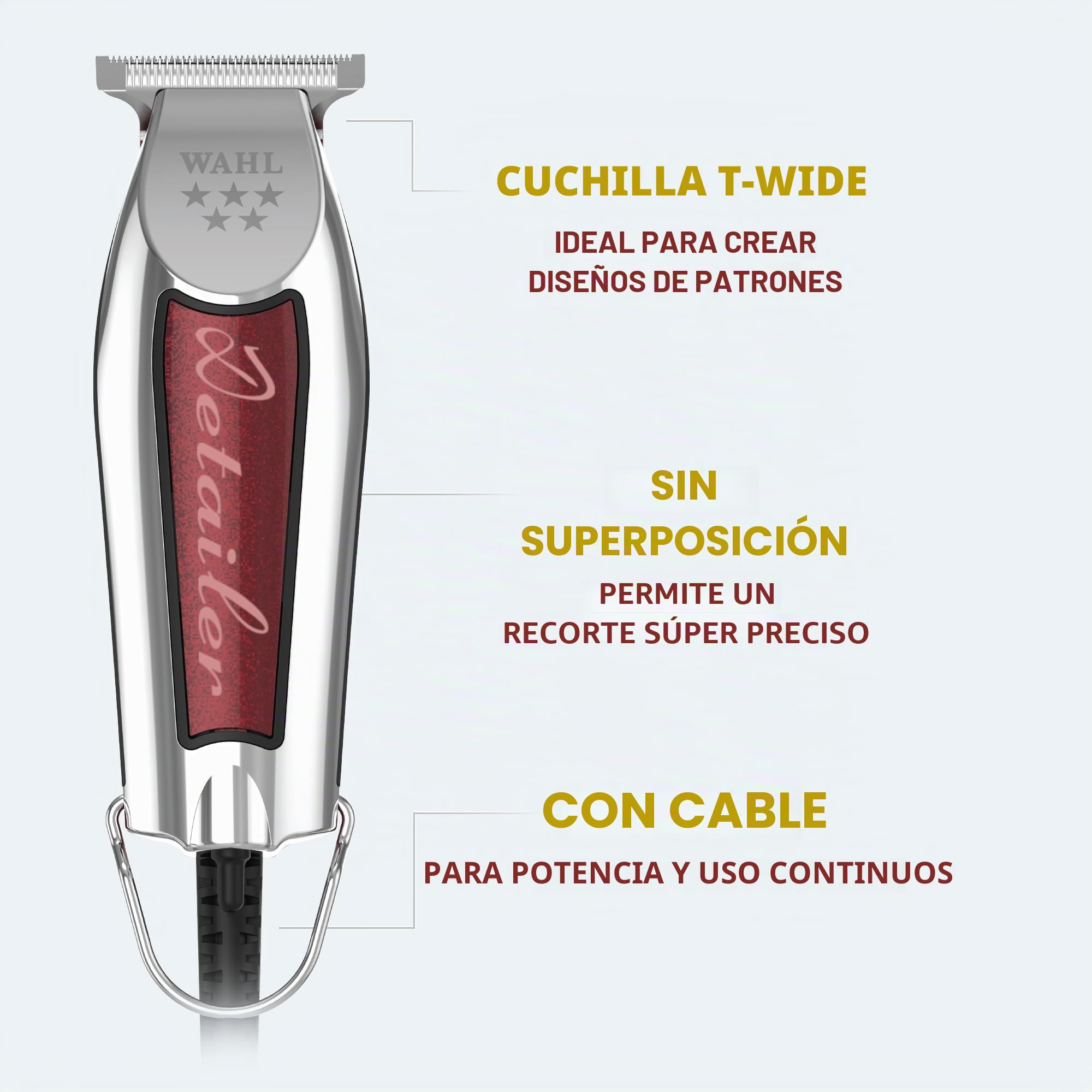 Wahl Detailer - Recortadora de corriente alterna con hoja extra ancha