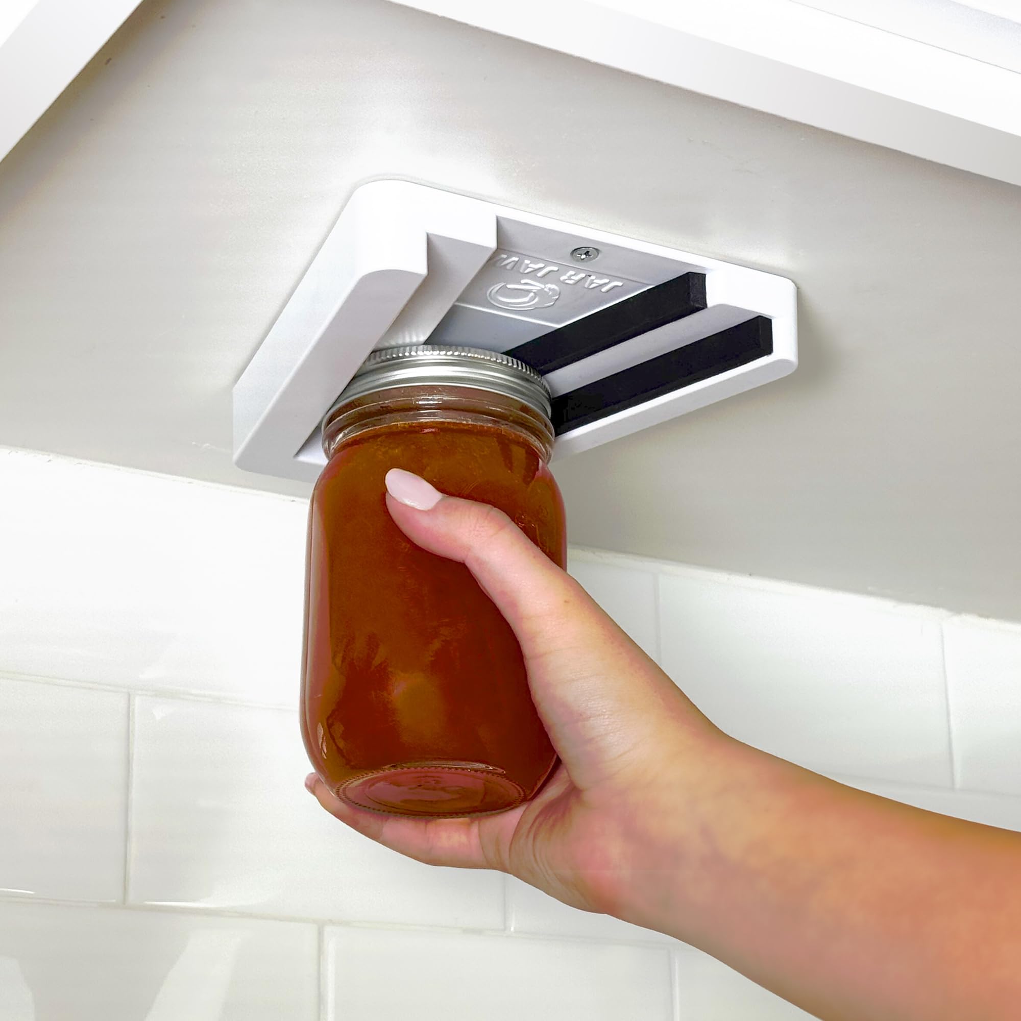 Jar Opener | Under Cabinet Jar Opener & Jar Closer for Weak Hands, Seniors, Arthritis, & One-Handed Use | Effortless Grip Jar, Bottle & Lid Opener | Kitchen Gadget Gift | Made in USA