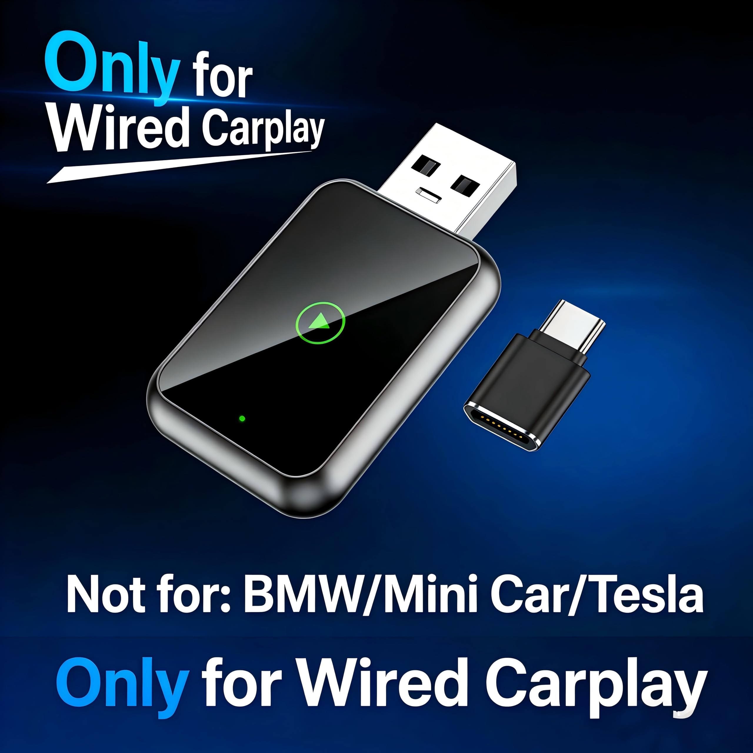 2026 Mini CarPlay Wireless Adapter für Apple CarPlay/Android Auto, Kabelgebunden zu Kabellos, Kompatibel mit iOS 10+ & Android 11+, USB-A/C, Plug & Play, Schnelle Stabile Verbindung, OTA-Updates