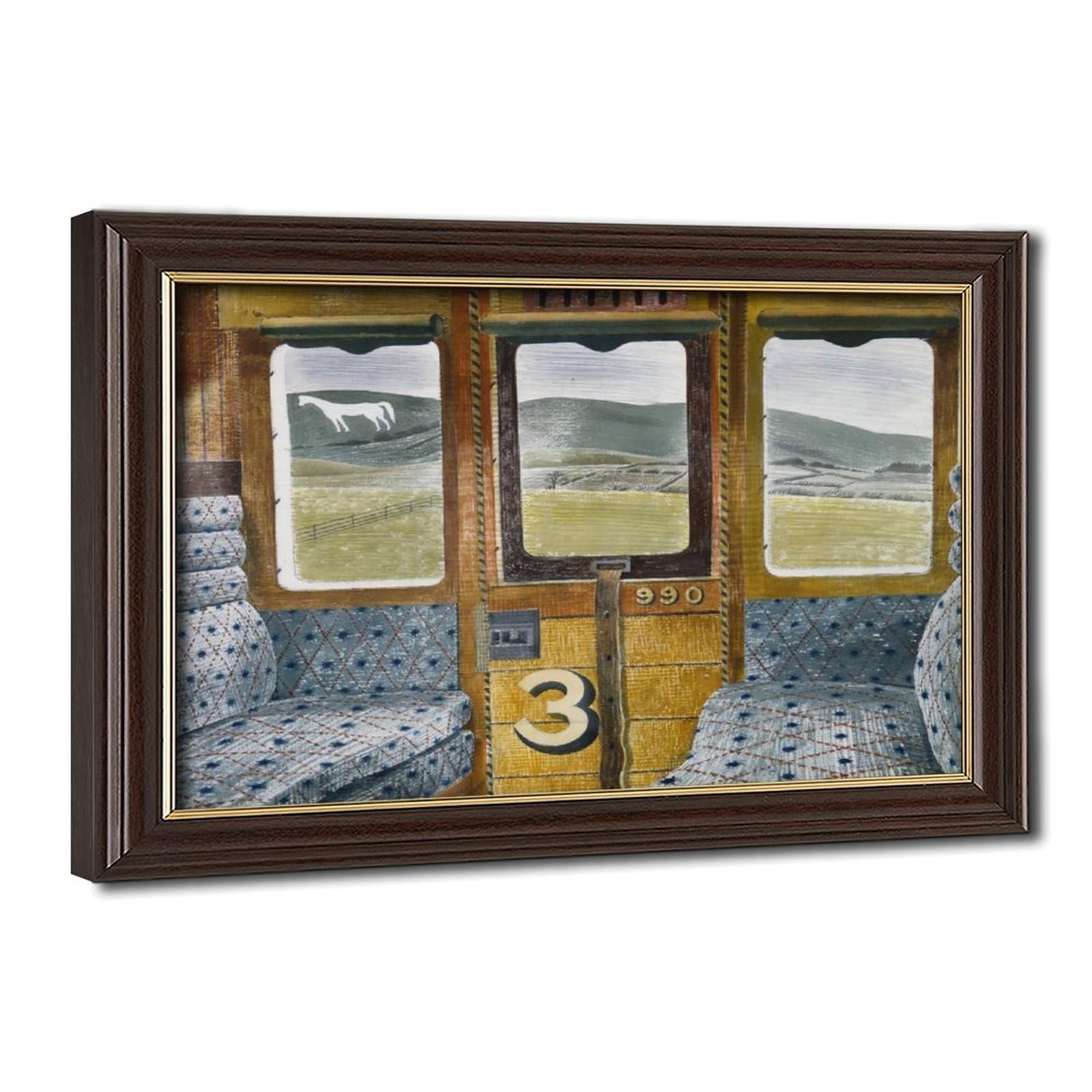 Paysage de train Salisbury Plain Ravilious affiche toile cadre - 8