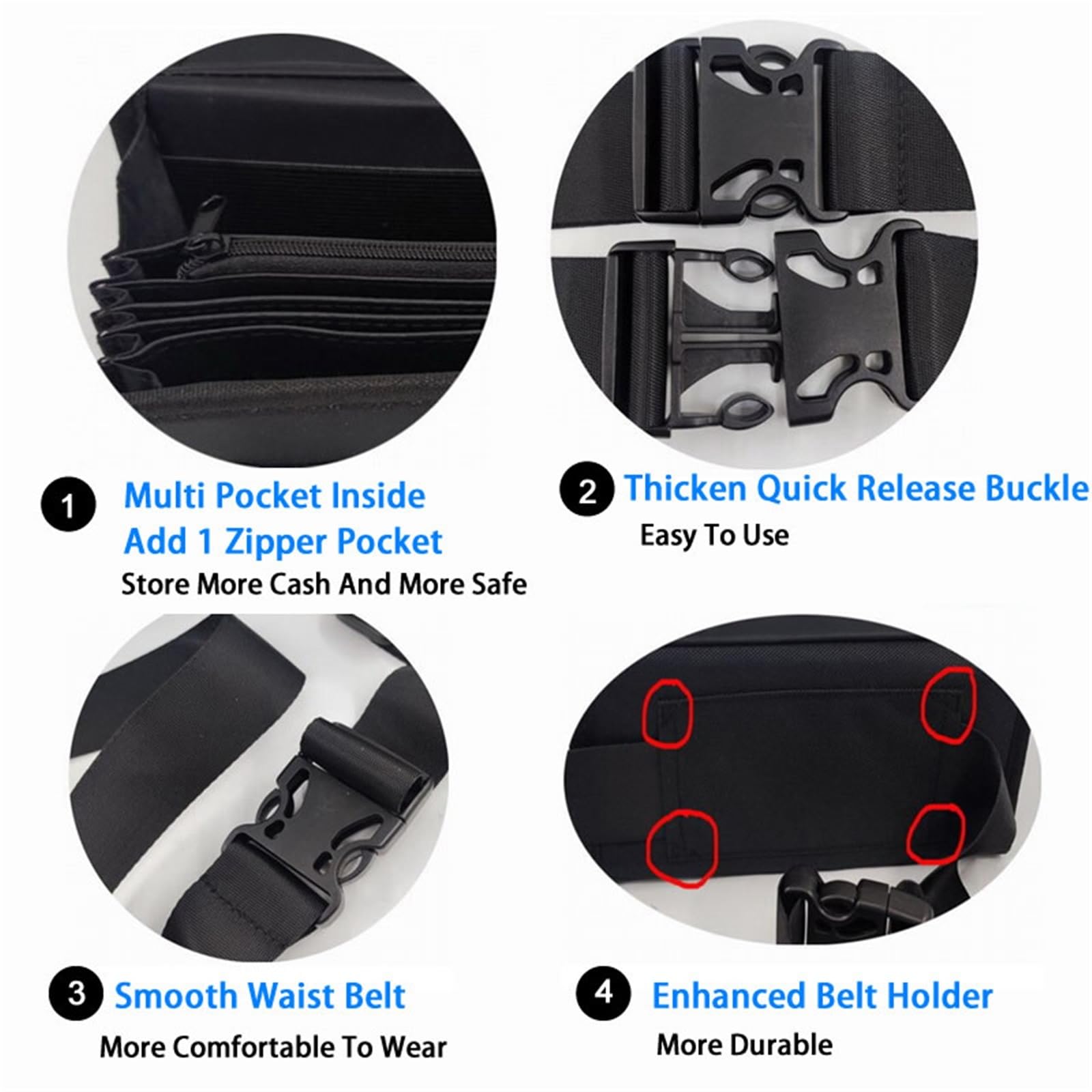 Anti-Robo Caja Cartera Multifunción Para Camarero Cartera Portátil Con Múltiples Bolsillos Para La Cintura Del Conductor Organizador De Recibos De Efectivo Cajas fuertes para armas(Waist bag only)
