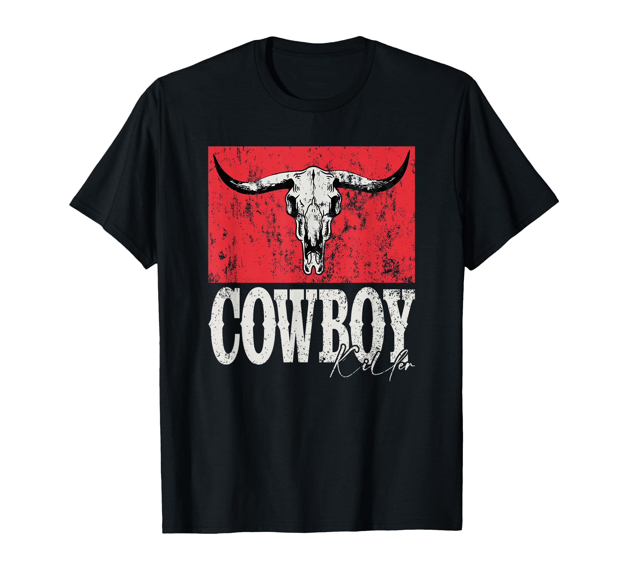 Red Vintage Cowboy-Killer Western Style T-Shirt