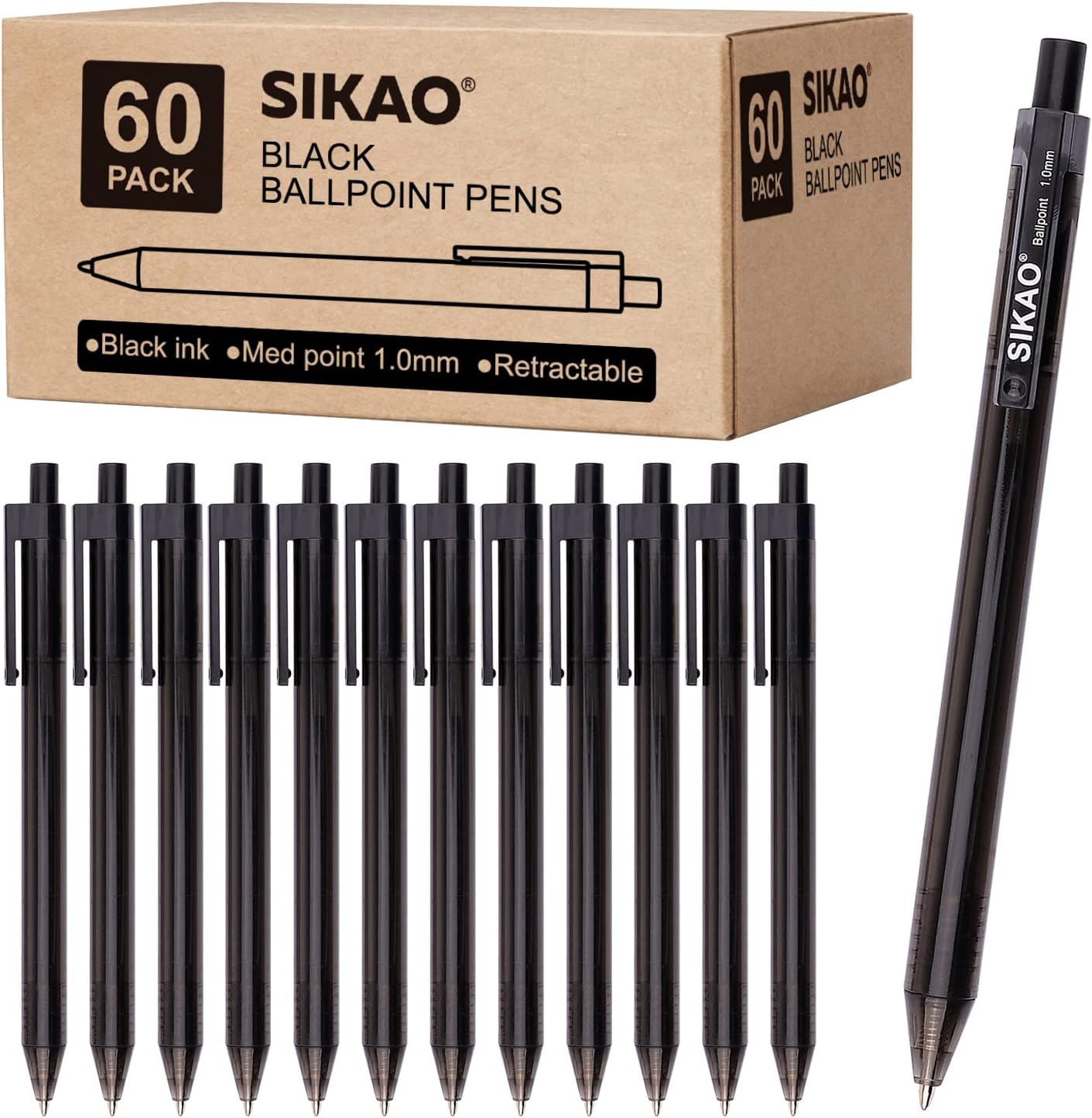 Black Pens Bulk, Ball Point Pens Black Smooth Writing Pens