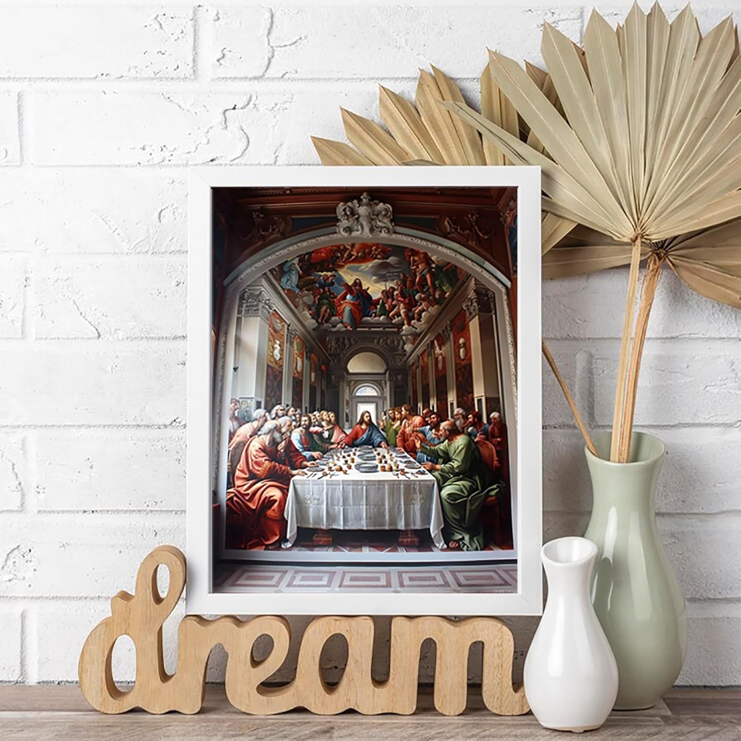DIY Diamond Painting Last Supper Diamond Art Kits for Adults, Party Diamond Art Paintings Kits, Round Drill Diamond Painting Kits for Adults, 5D Gem Art Crafts Kits, Hobbies for Women 12x16inch