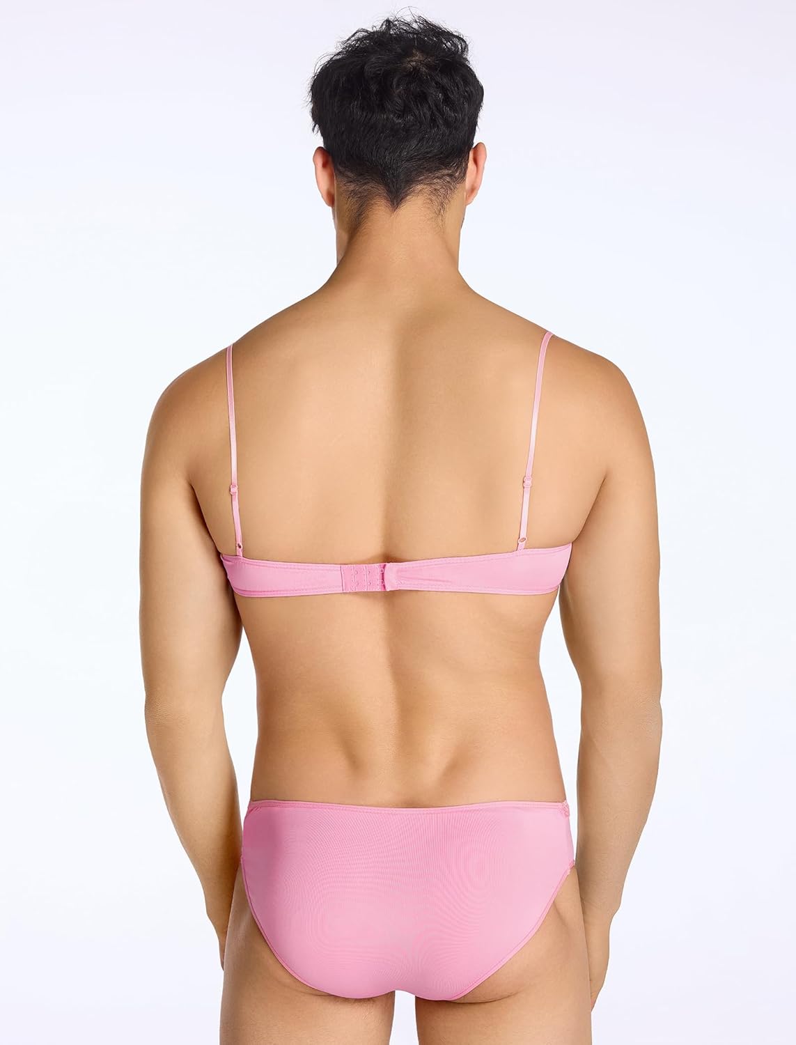 ABAFIP Men's Lingerie Sissy Bra Panties set Floral Lace Trim Crossdressing Sexy Outfits Underwear - Image 4