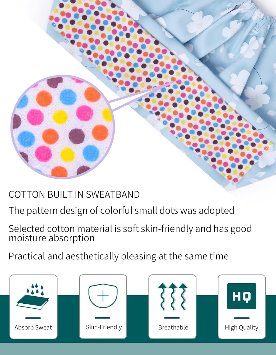  Scrub Caps for Women, Adjustable with Side Buttons, Cute thumbnail