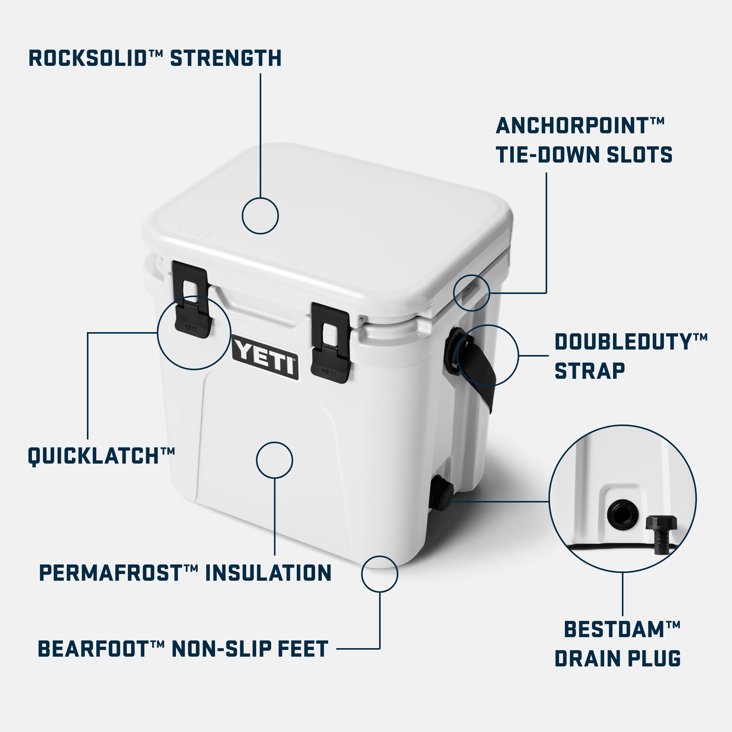 YETI Roadie 24 - Frigorifero portatile con isolamento PermaFrost, adatto per 33 lattine o 11,8 kg di ghiaccio, design alto per bottiglie di vino, compatto da viaggio
