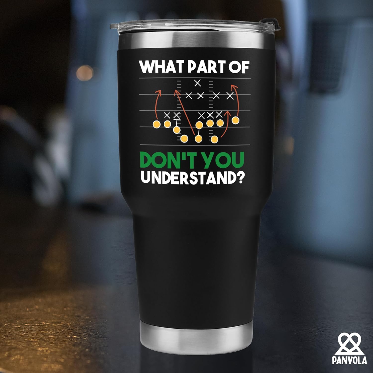 Panvola What Part Of Don’t You Understand Football Gifts For Coach Trainor Team Players Vacuum Insulated Tumbler Stainless Steel Travel Mug with Lid and Straw (30 oz) - Image 7