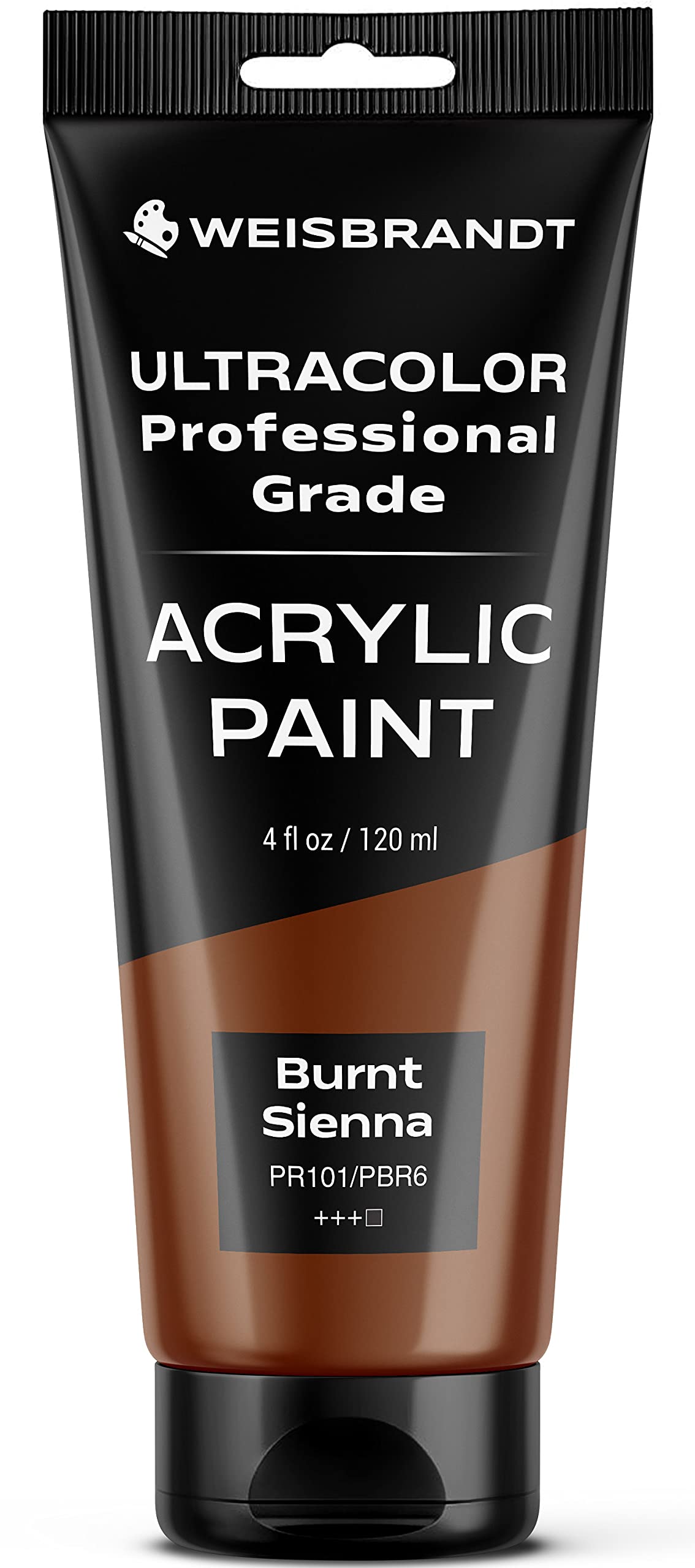 WEISBRANDT Professional Grade Acrylic Paint Burnt Sienna Color, 4 oz. Tube, Rich Pigment, Non Fading and Non Toxic, Single Color Paint for Artists & Hobby Painters
