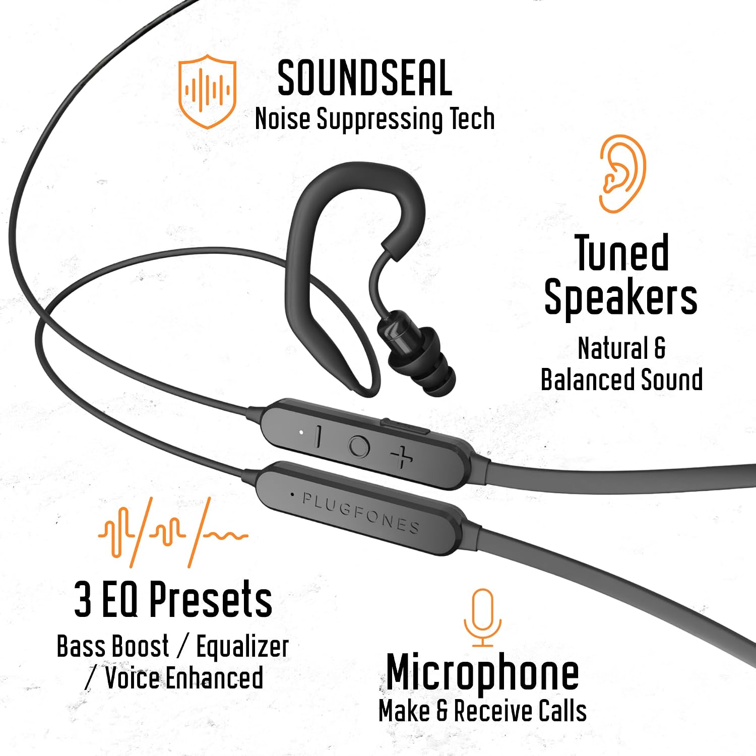 Plugfones FreeReign XC Bluetooth Hearing Protection Earplug Headphones image 3