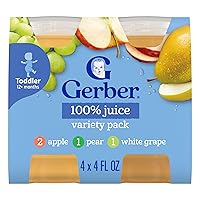 Vista 2 de Gerber Jugo de fruta 2 manzanas, 1 pera, 1 jugo de uva blanca de la variedad concentrada (paquete de 10)