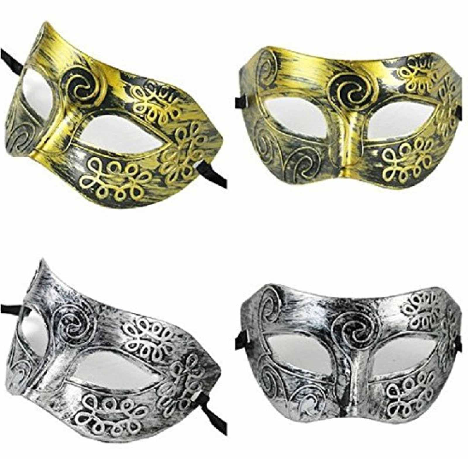 Venetian Mens Masquerade Ball Masks Face Mask for Party Fancy Dress Ball, Masked Ball, Halloween (Silver) - Image 3