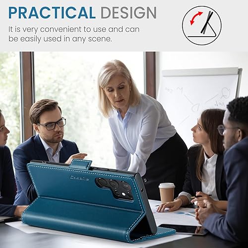 Miniatura 4 de SINIANL Funda tipo cartera para Samsung Galaxy S23 Ultra con bloqueo RFID, para Samsung S23 Ultra para mujeres y hombres, tarjetero con cierre