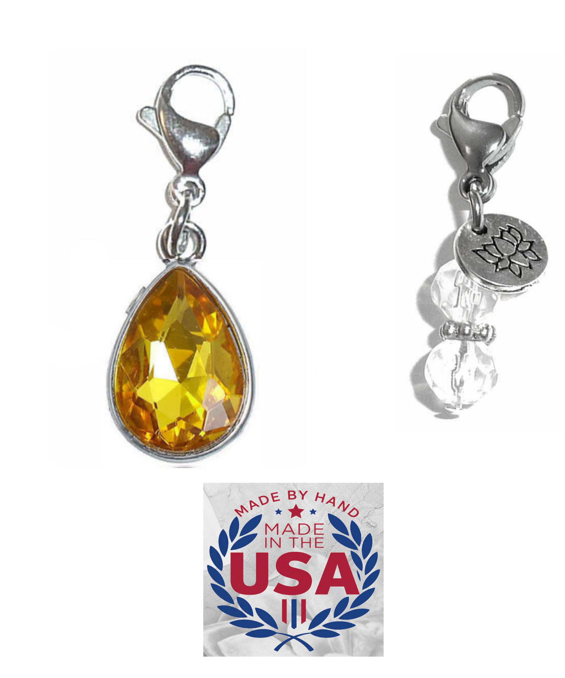 Hidden Hollow Beads Clip On Charm for Purse, Handbag, Keychain, Zipper Pull, Backpack, Jewelry Accessory, USA