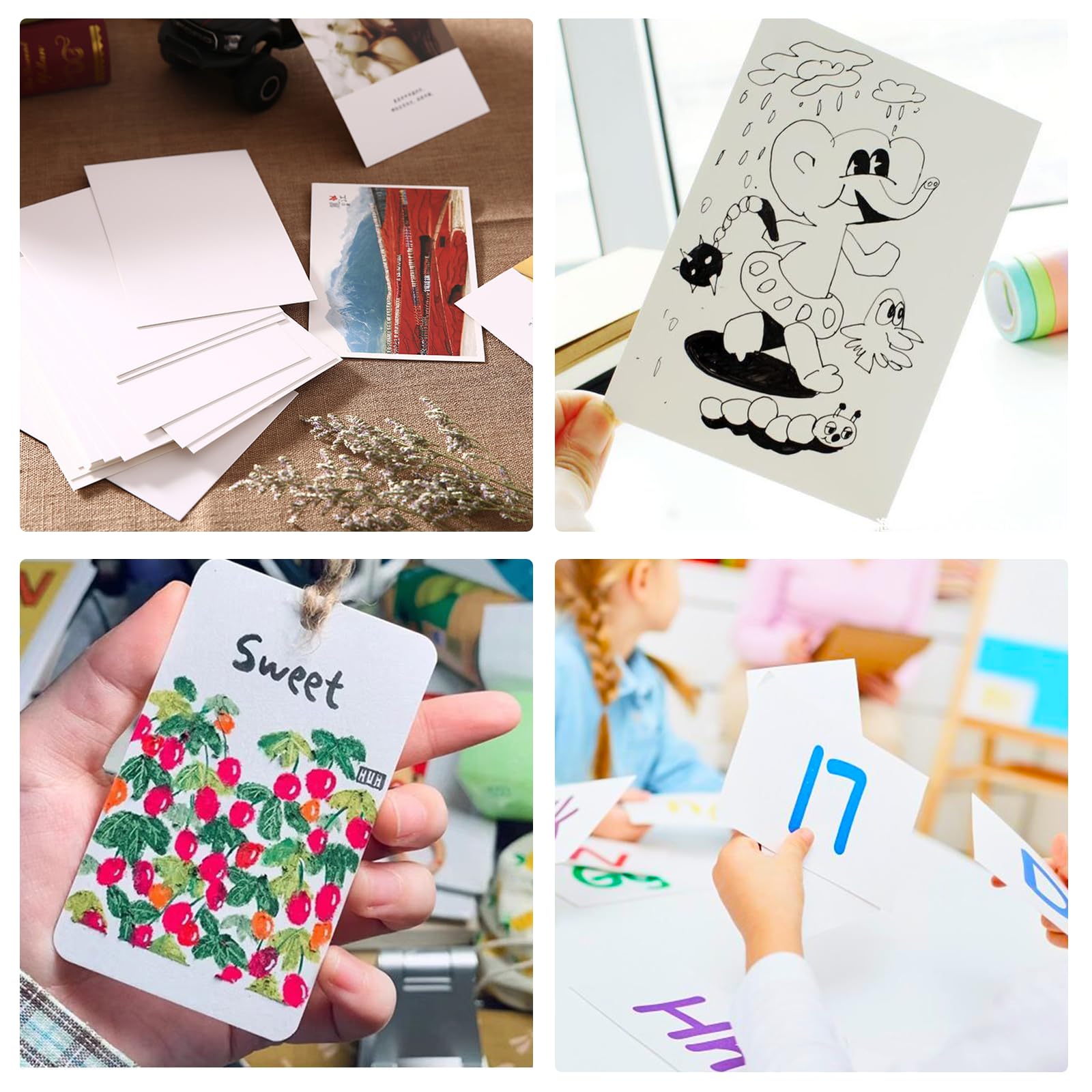 120 sztuk kartek z papieru typu kraft, puste kartki pocztowe do samodzielnego ozdobienia 14,5 x 9,5 cm, puste fiszki do samodzielnego wykonania, idealne na zaproszenia ślubne i inne rodzaje zaproszeń
