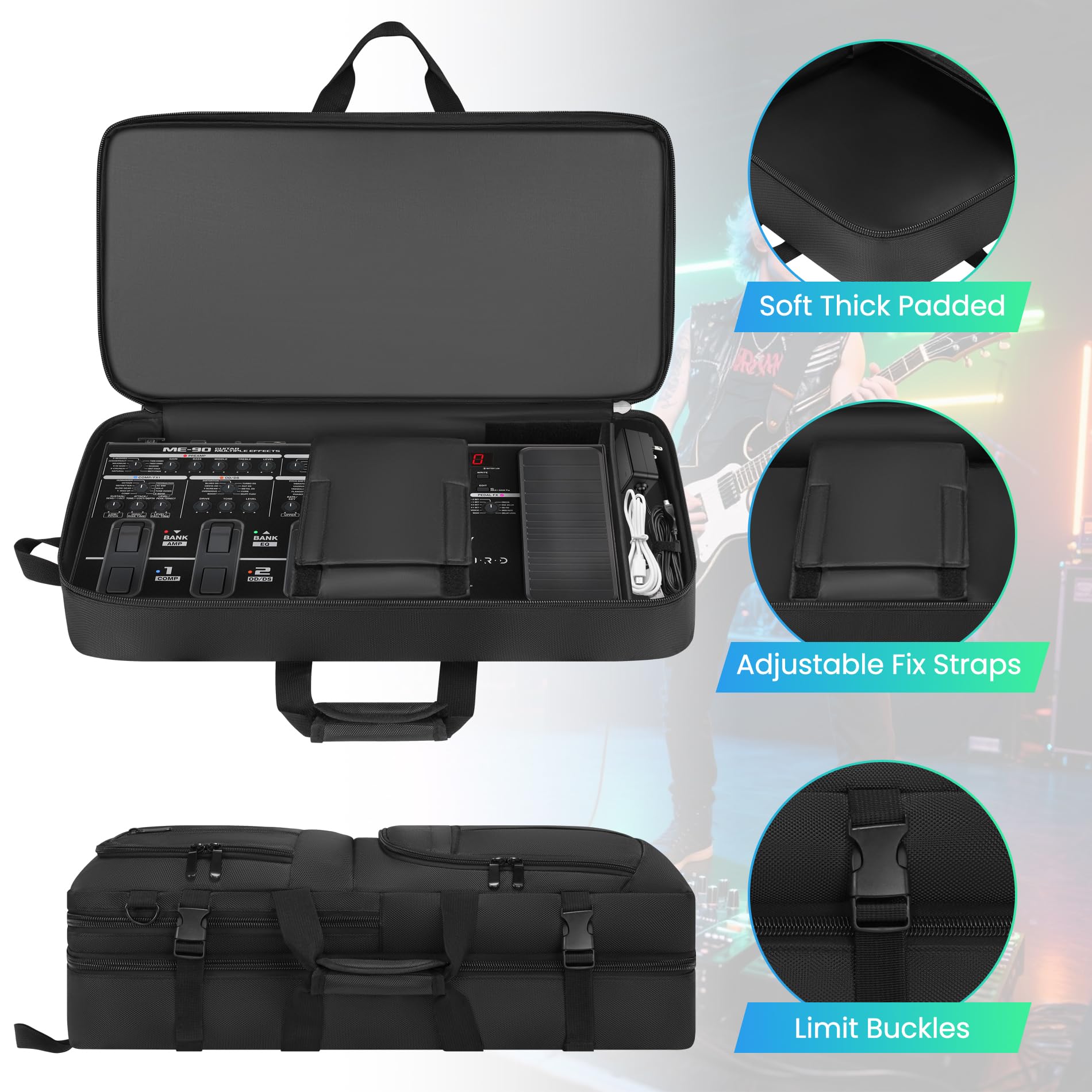 Amazon | ペダルボードケース Boss ME-80 / GT-1000 / GX-100 / ME-90