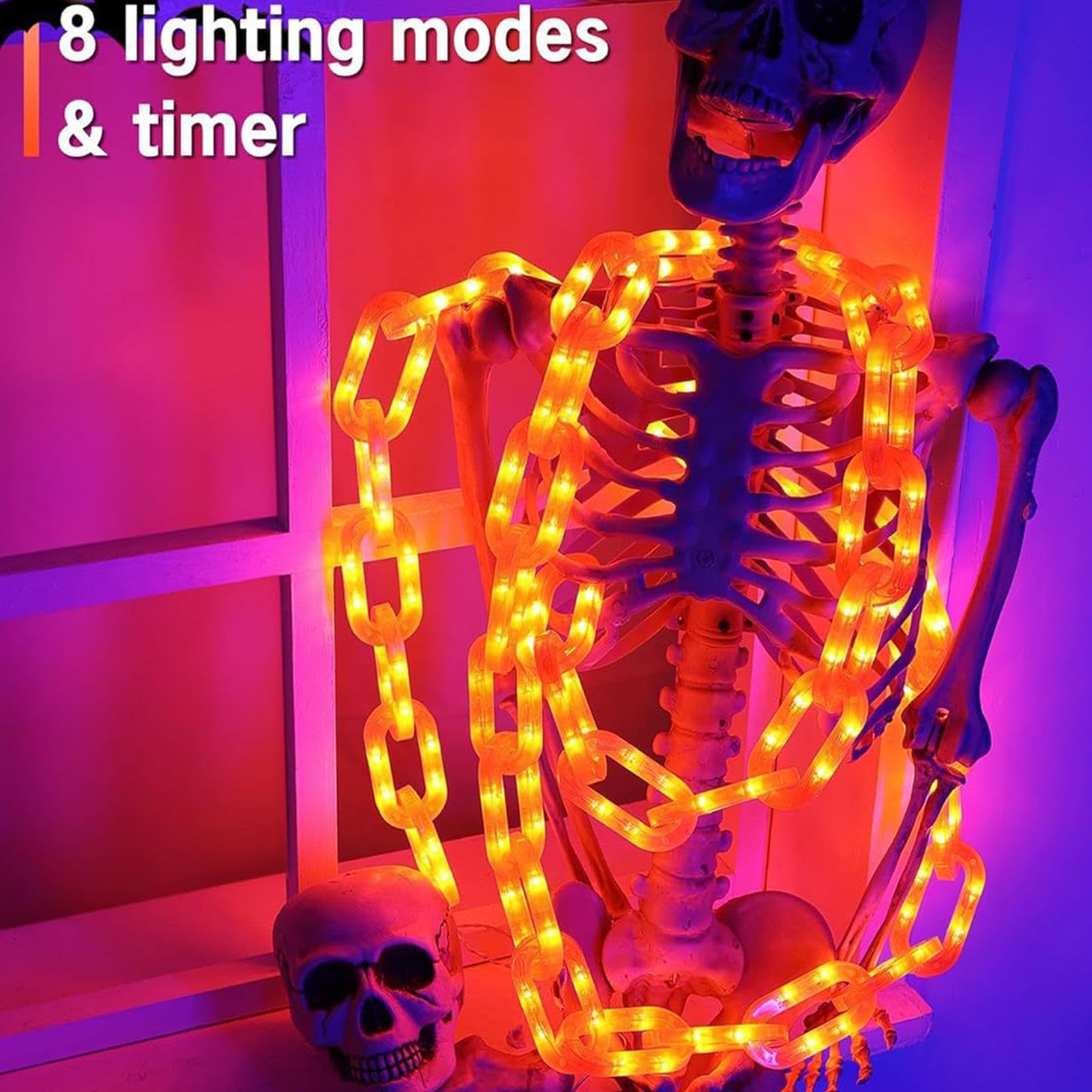 Halloweenowe Girlandy Świetlne Zasilane Bateriami Odporne Na Warunki