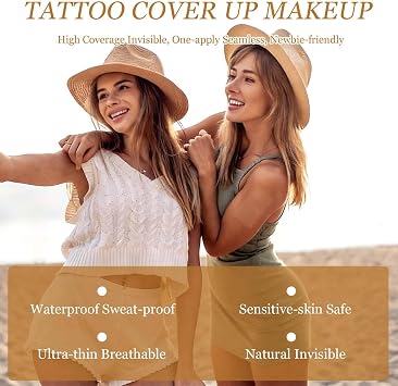 Tattoo Cover Up Patch 21 PCS Waterproof Tattoo Cover Up Stickers, Natural Looking tattoo Cover-up Tape Invisible Breathable tattoo cover up Makeup