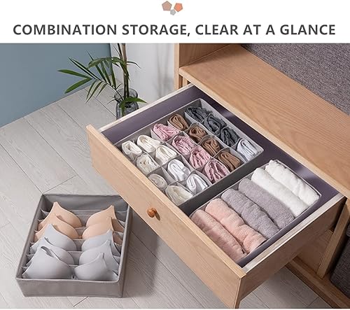 Miniatura 2 de Xicennego Juego de caja de almacenamiento de ropa interior, divisor de cajones, ropa interior, sujetador, calcetines, caja de almacenamiento de