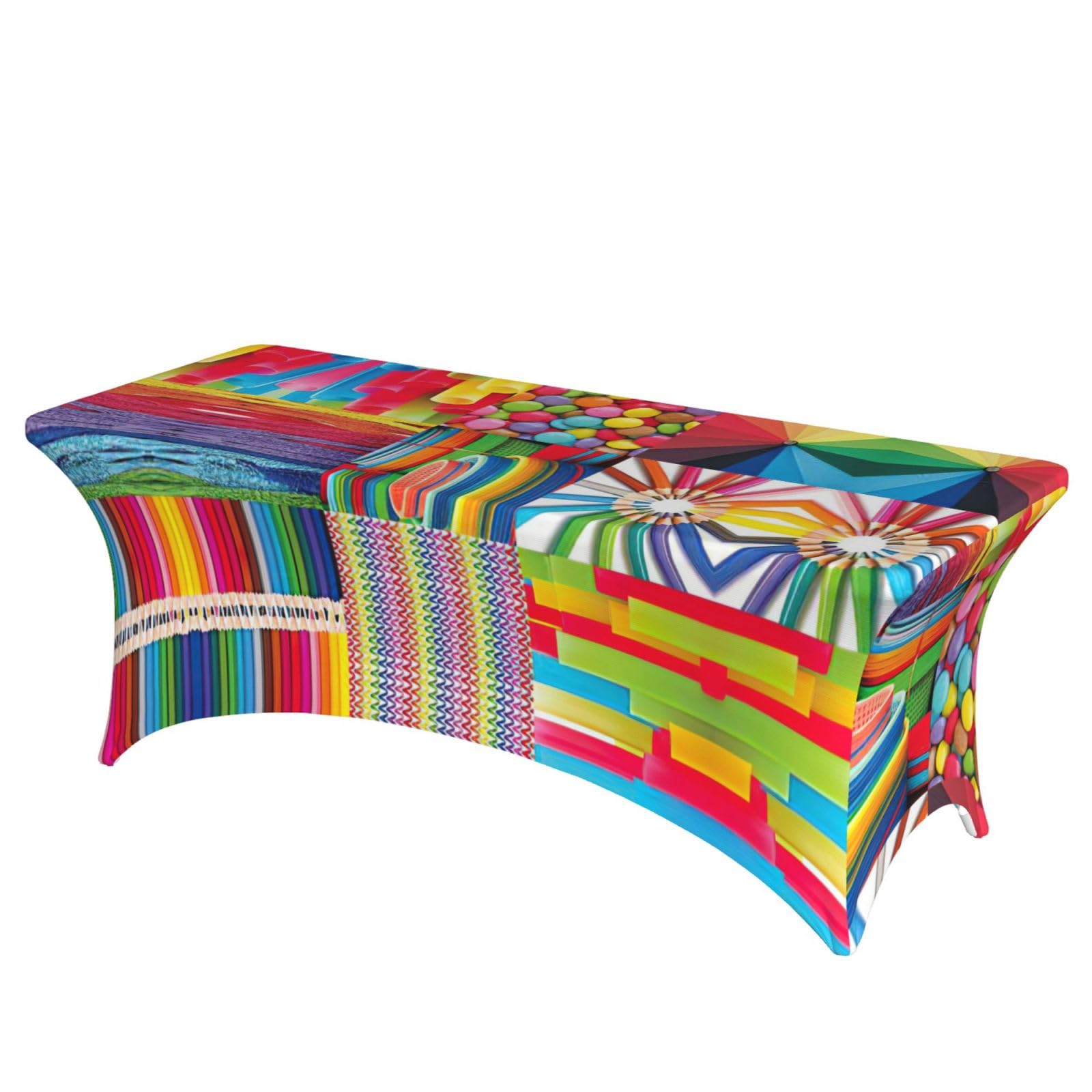 Nappe de table extensible élasthanne anti-plis imprimé coloré lavable