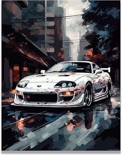 Inspirational Wall Art Co. - Coordinado  Póster Toyota Supra 1994 - Decoración de habitación de niños - 11 x 14 pulgadas sin marco