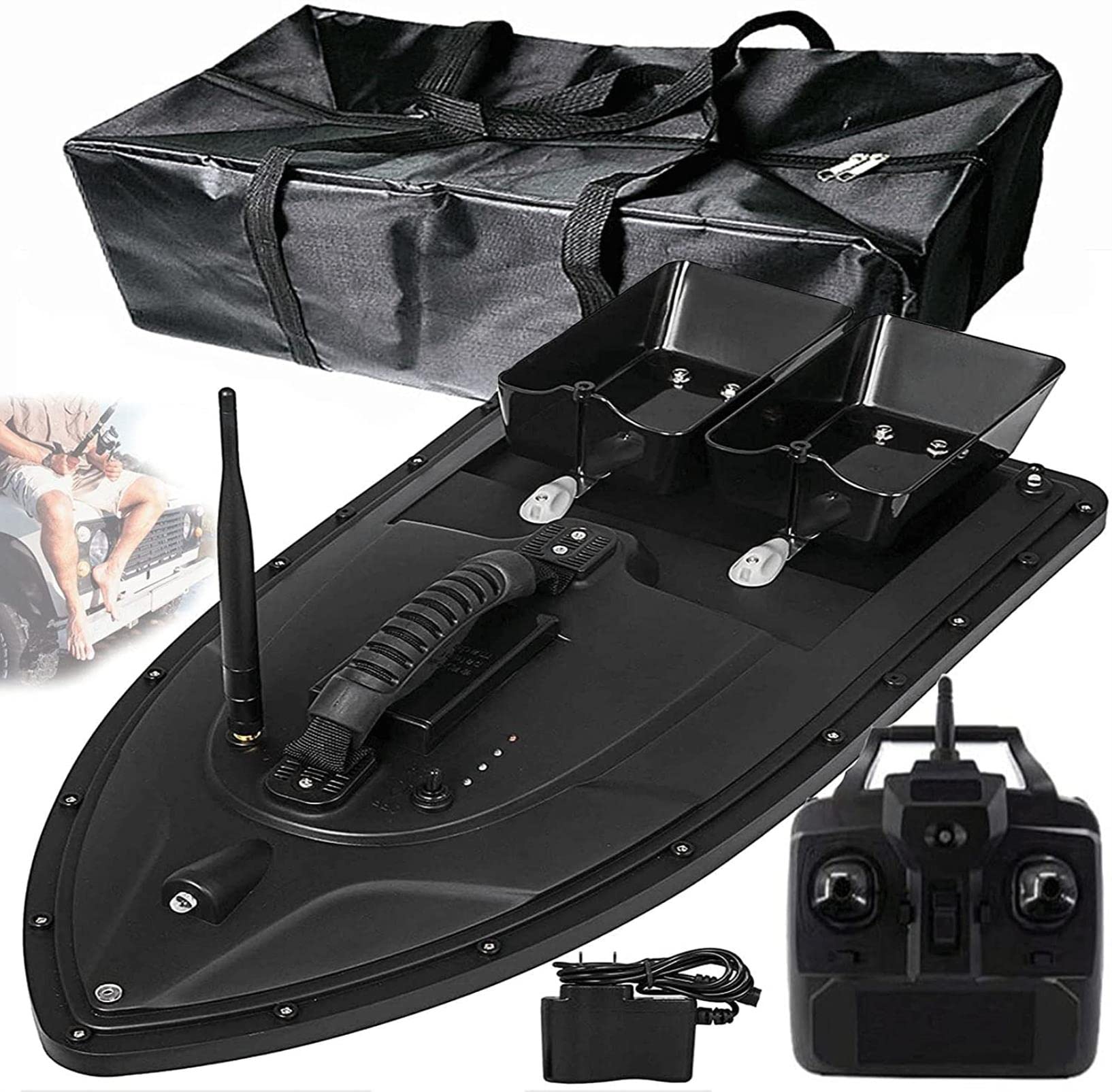 Équipement de pêche RC Fischkaderboot Twin Motor Fish Finder Boot RC Fischerboot 500m Fischer Fastboat Fastboat