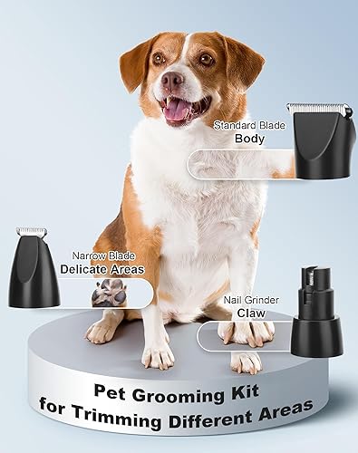Miniatura 2 de Kit de aseo para perros pequeños 3 en 1, cortapelos para perros recargables de 2 velocidades con protectores, recortadora eléctrica de patas de