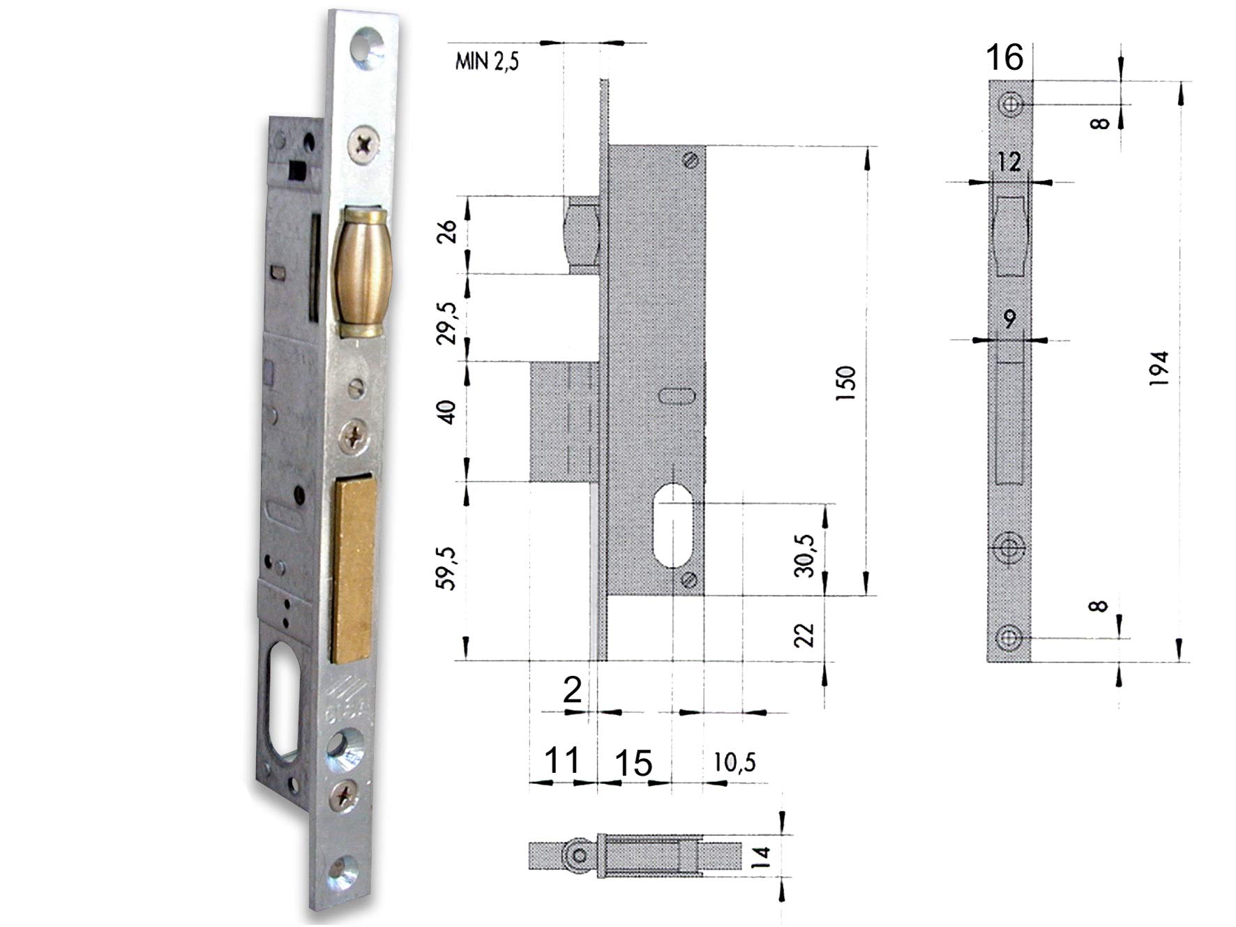Cisa Metallic 0920054 44230-18-0 Infilare Lock Oval Cylinder F16