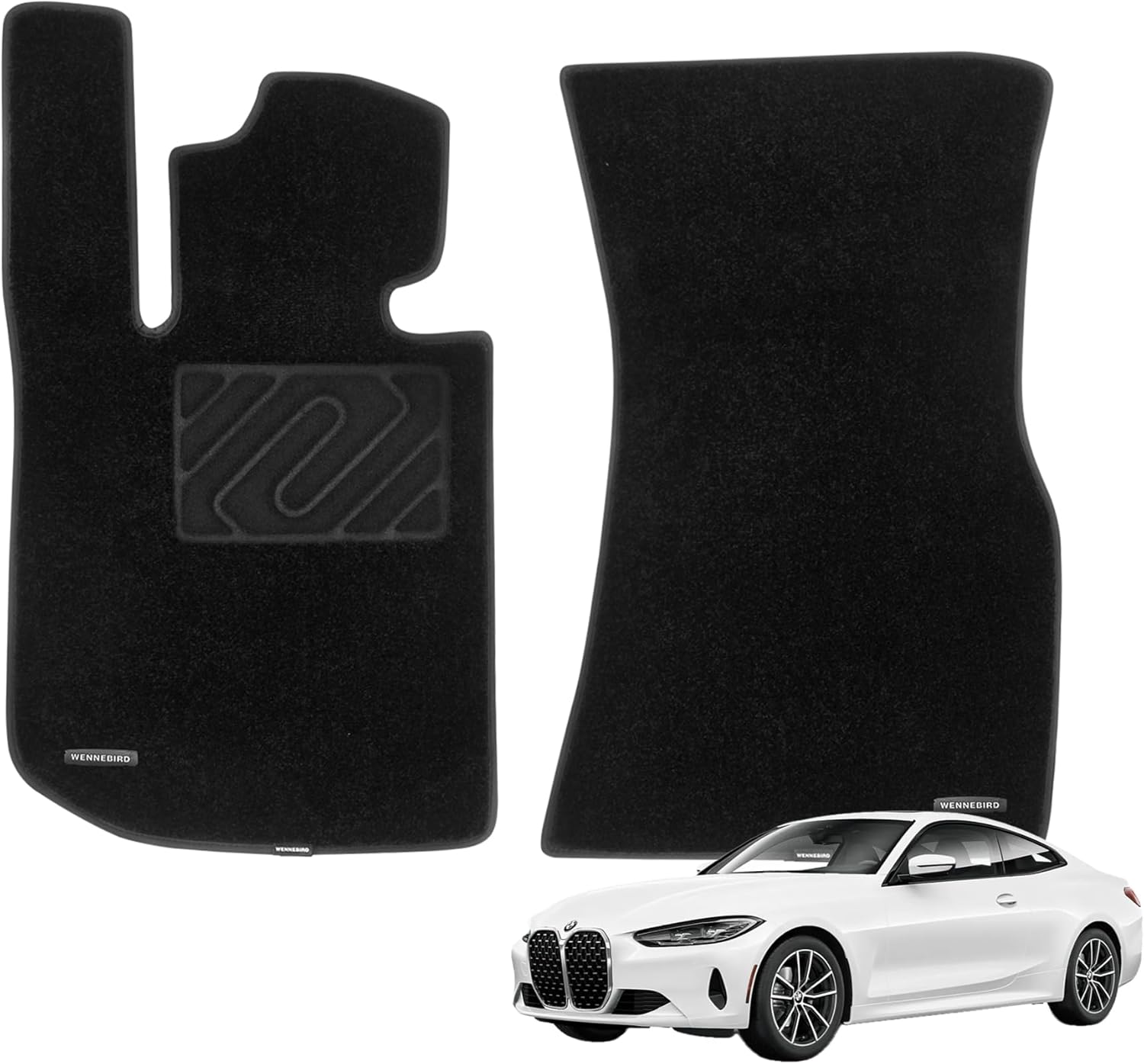 WENNEBIRD Superior Carpet Floor Mats for 2014-2020 BMW 4 Series Convertible (F33), 0.6-Inch Ultra-Thick, Noise-Reducing, All-Weather Waterproof Anti-Slip – 3-Pc Set