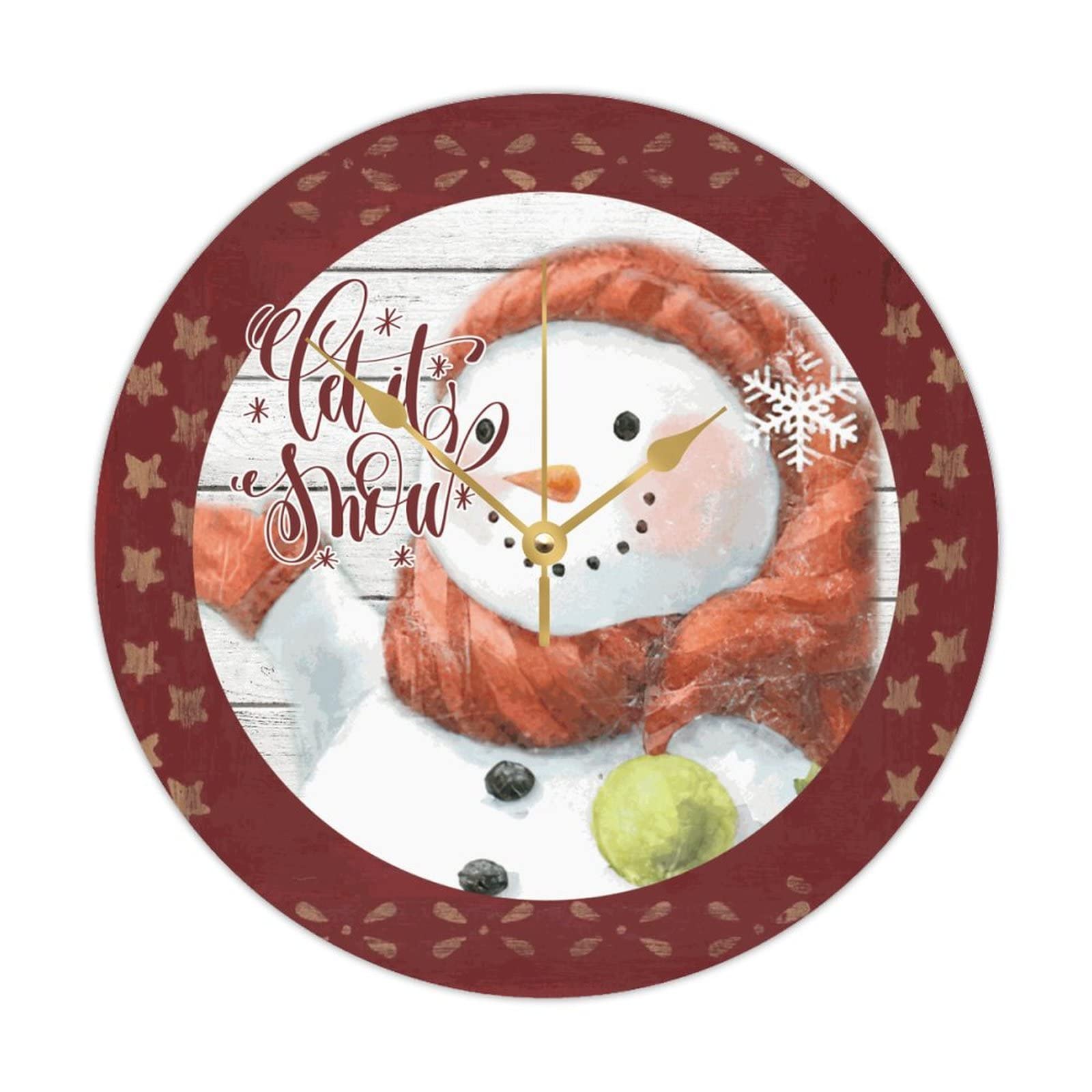 Horloge rustique Let It Snow en bois, le cadeau idéal pour célébrer la nouvelle année en famille