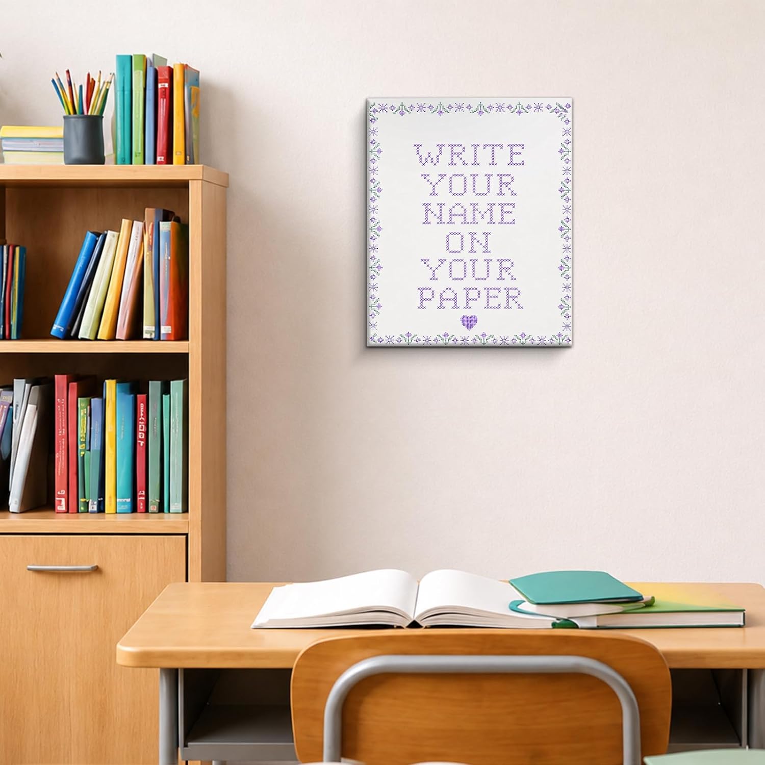 Boho Classroom Canvas Wall Decor for Primary Middle School Framed 8x10 Inch image 2
