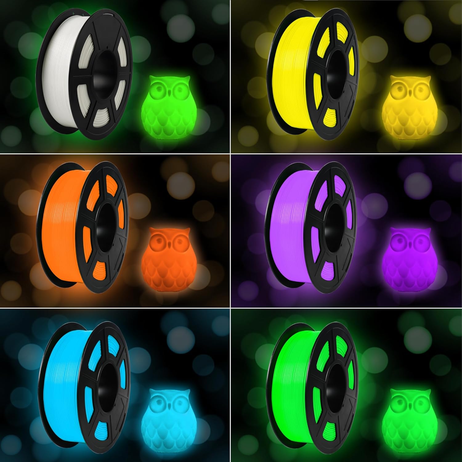 SUNLU PETG Glow in The Dark Filament, Luminous 3D Printer Filament 1.75mm, High Brightness and Long Time Glows PETG Filament, Dimensional Accuracy +/- 0.02mm, 1kg Spool. (Green, Glow Green) - Image 5