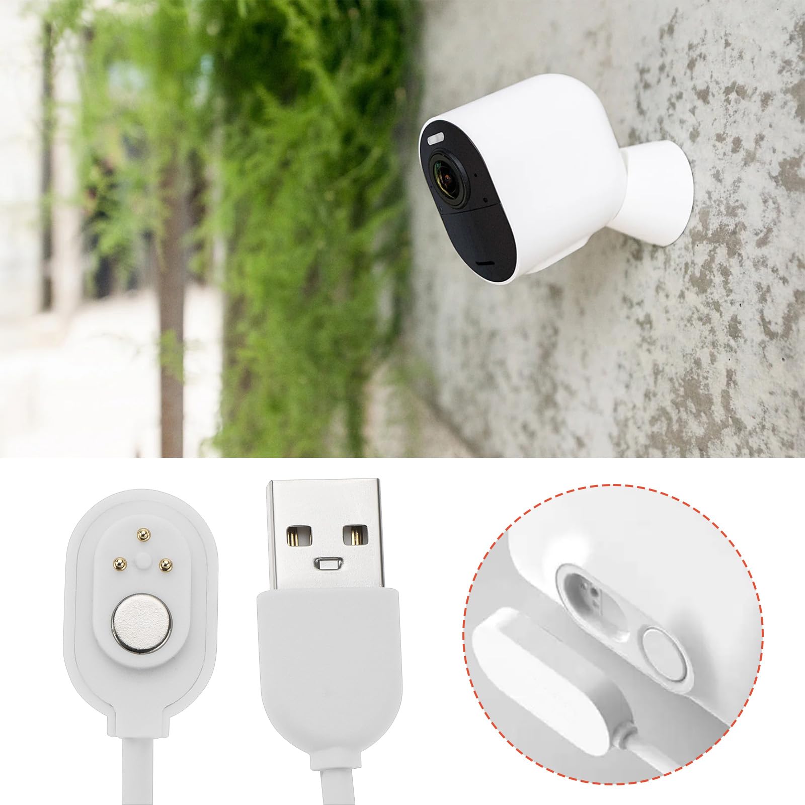 Magnetisches Ladekabel 3m Für Arlo Kameras - Kompatibel Mit Ultra/Pro 3/Pro 4