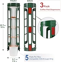 Vista 2 de STORAGENIE Soporte para cápsulas de café Keurig, montaje en pared lateral, almacenamiento de tazas K, perfecto para mostradores pequeños