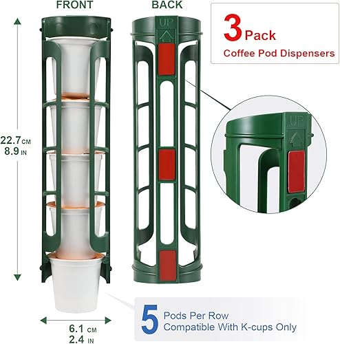 Miniatura 2 de STORAGENIE Soporte para cápsulas de café Keurig, montaje en pared lateral, almacenamiento de tazas K, perfecto para mostradores pequeños (paquete de