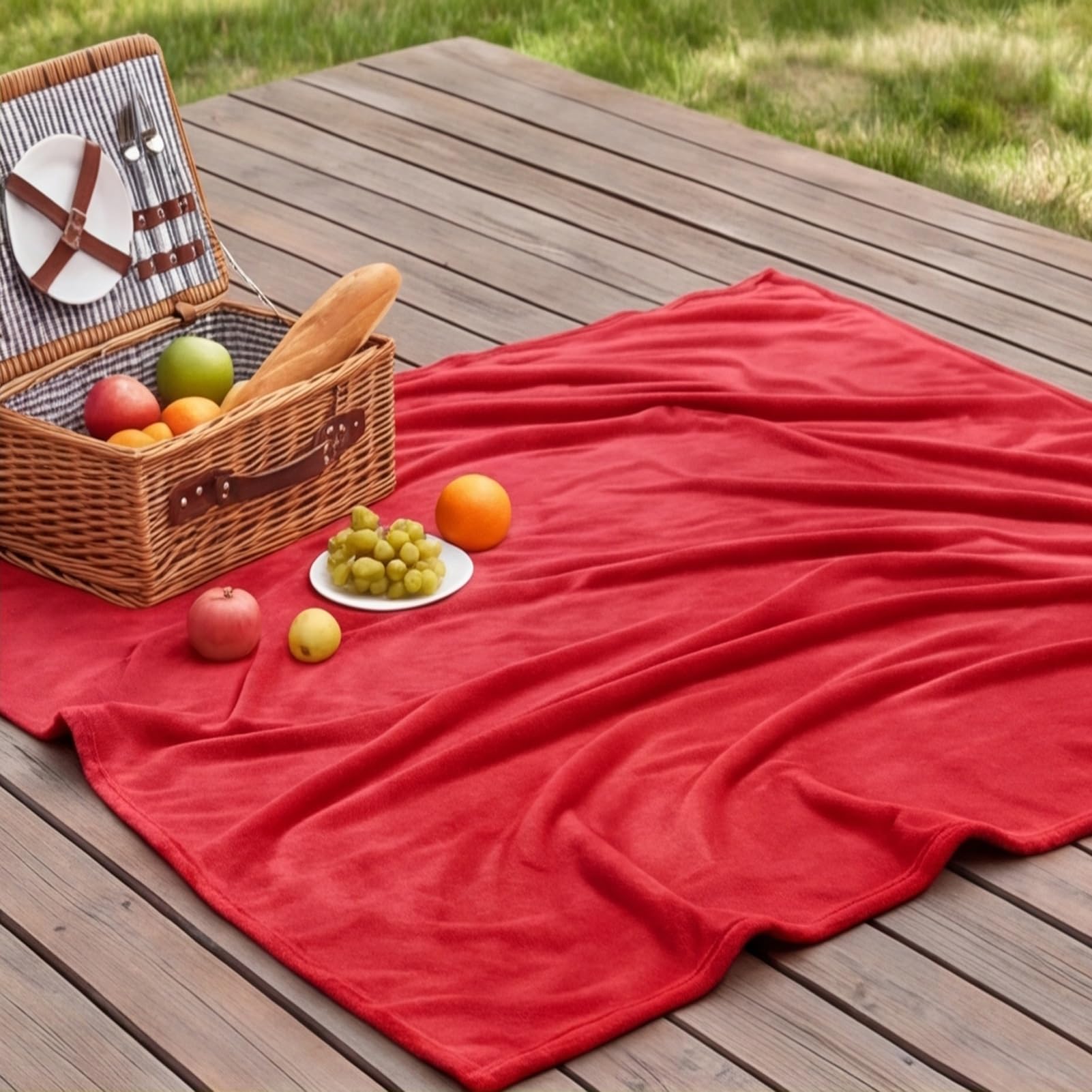 Couverture polaire flanelle chaude et moelleuse rouge 140 x 200 cm