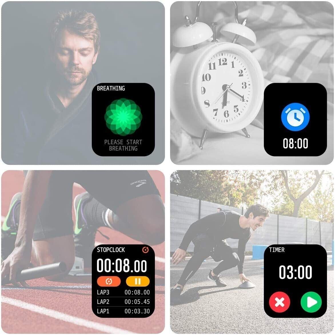 Smartwatch,1.69" HD Orologio Smartwatch Uomo Donna con funzione chiamata, 113+ Sportive Smart Watch Contapassi/Cardiofrequenzimetro/Sonno, Impermeabil IP68 Fitness Tracker per iOS Android (Argento)